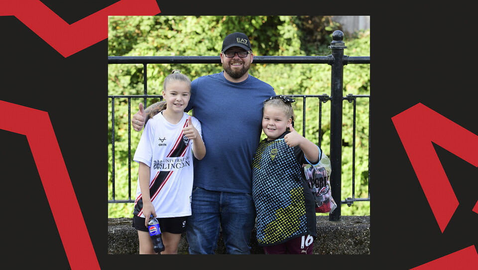 An image of supporters from Lincoln City's 0-0 home draw against Wigan Athletic.