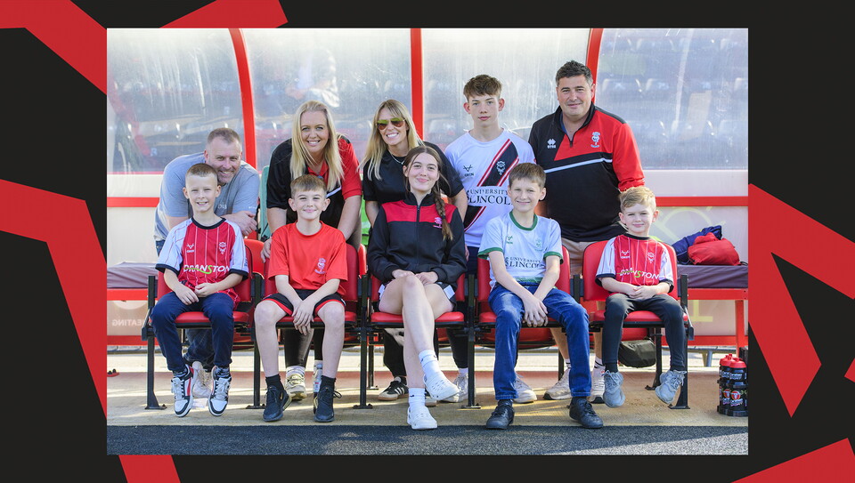 An image of supporters from Lincoln City's 0-0 home draw against Wigan Athletic.