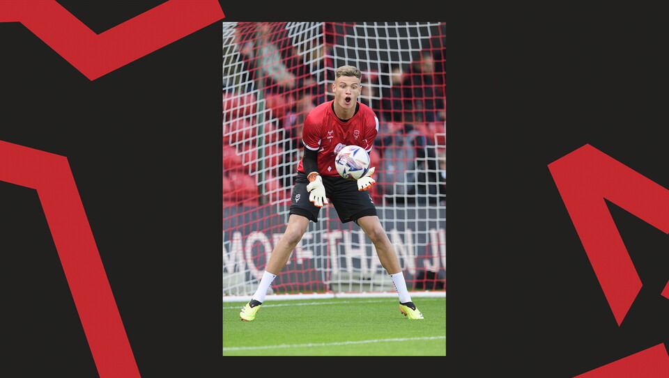 A match action image from the Imps' game against Birmingham City.