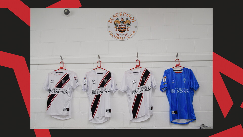 A match action photo from Lincoln City's away game at Blackpool.