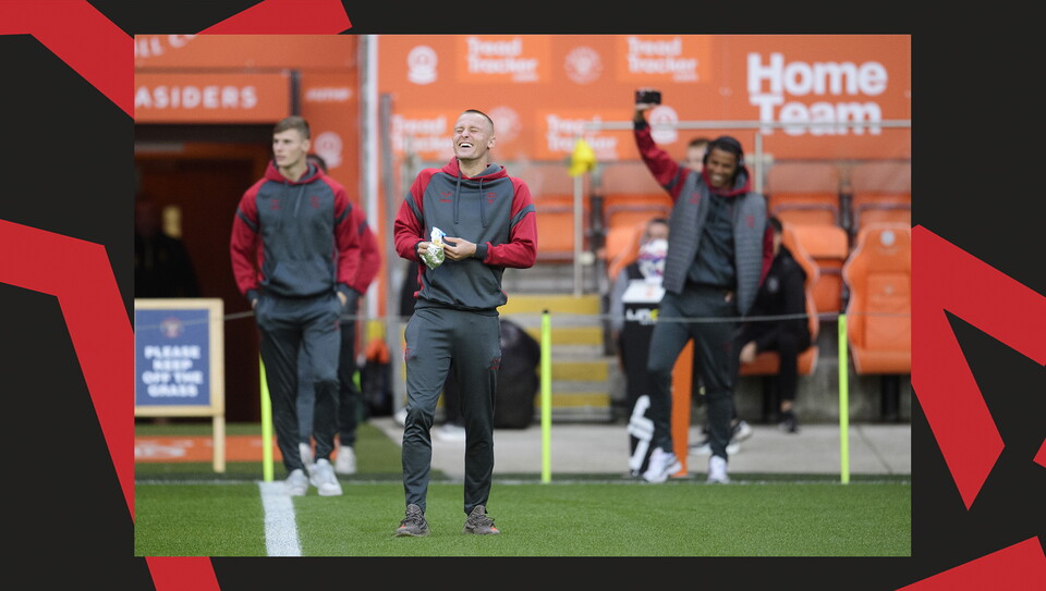 A match action photo from Lincoln City's away game at Blackpool.