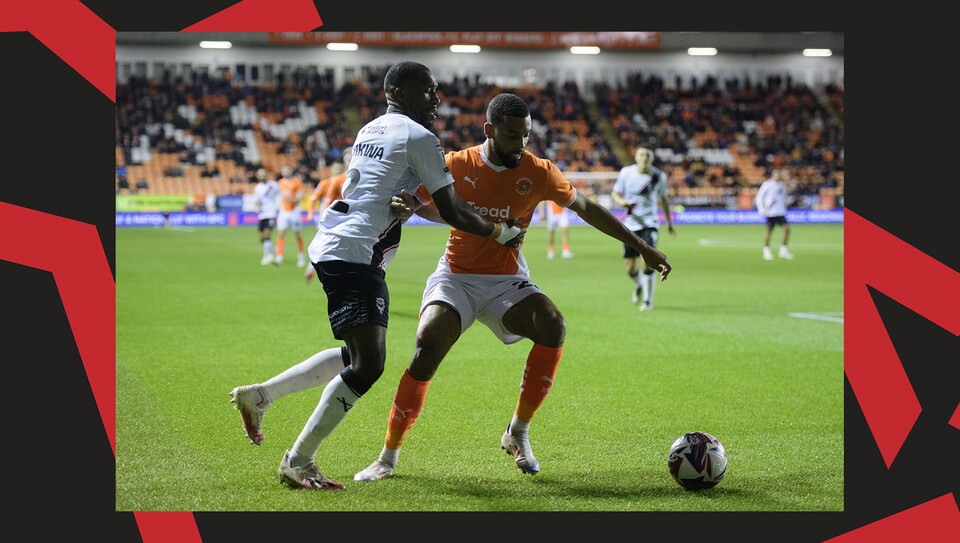 A match action photo from Lincoln City's away game at Blackpool.