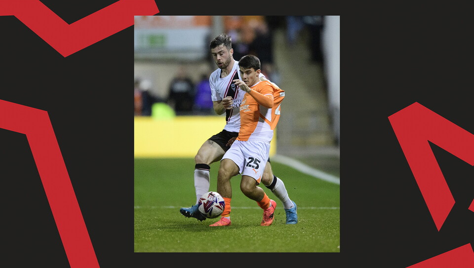 A match action photo from Lincoln City's away game at Blackpool.