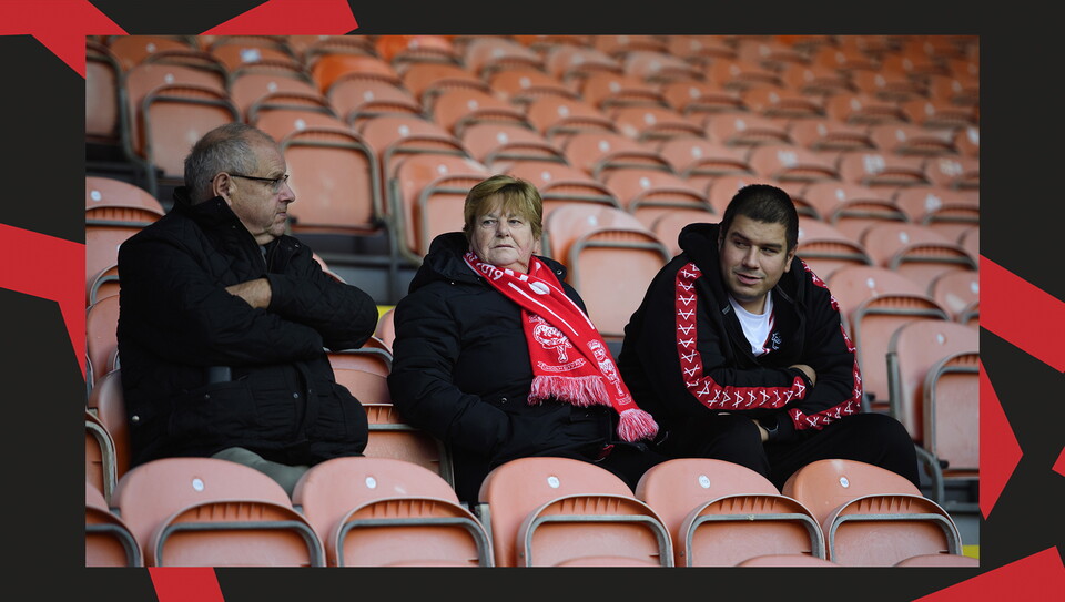 A fan photo from Lincoln City's away game at Blackpool.