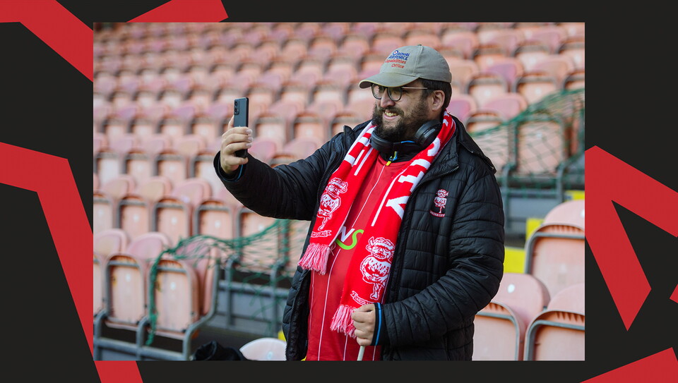 A fan photo from Lincoln City's away game at Blackpool.