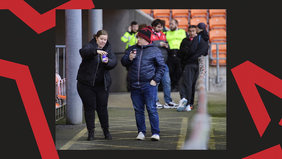 A fan photo from Lincoln City's away game at Blackpool.