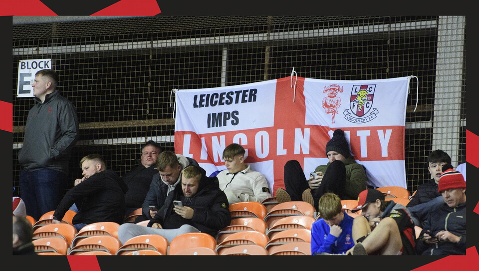 A fan photo from Lincoln City's away game at Blackpool.