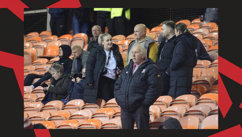A fan photo from Lincoln City's away game at Blackpool.