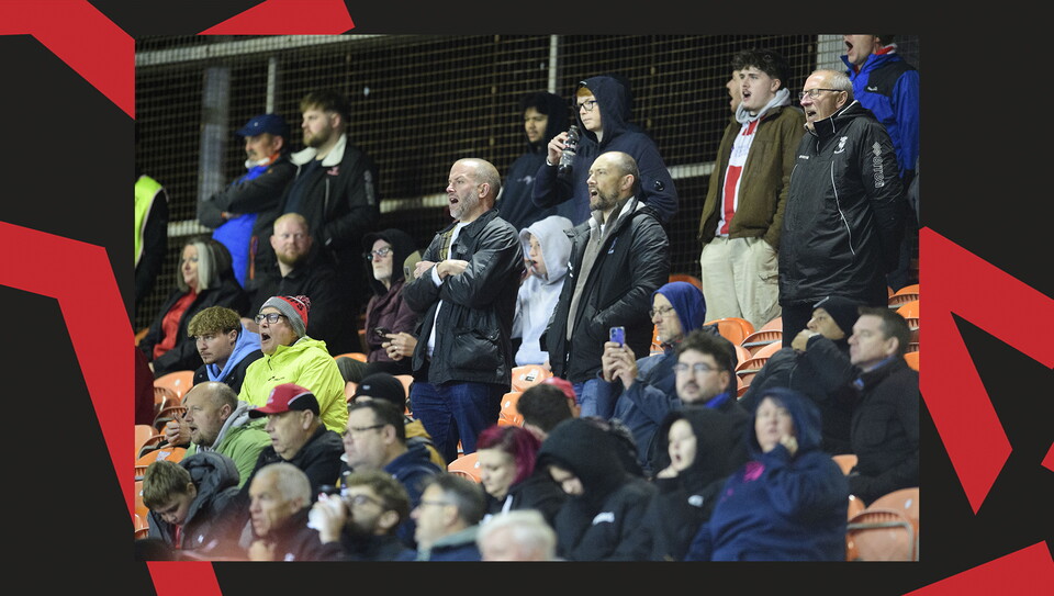 A fan photo from Lincoln City's away game at Blackpool.