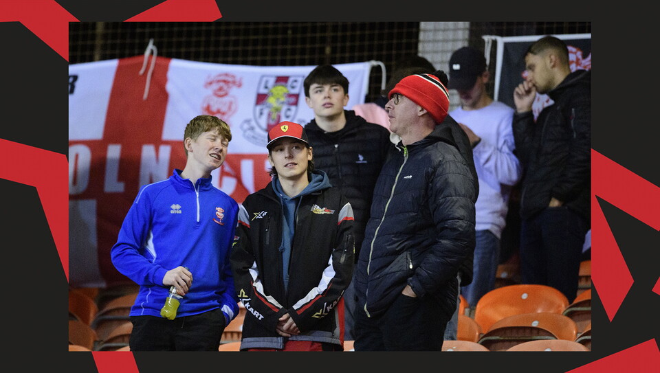 A fan photo from Lincoln City's away game at Blackpool.