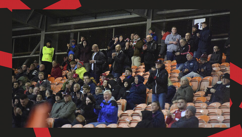 A fan photo from Lincoln City's away game at Blackpool.