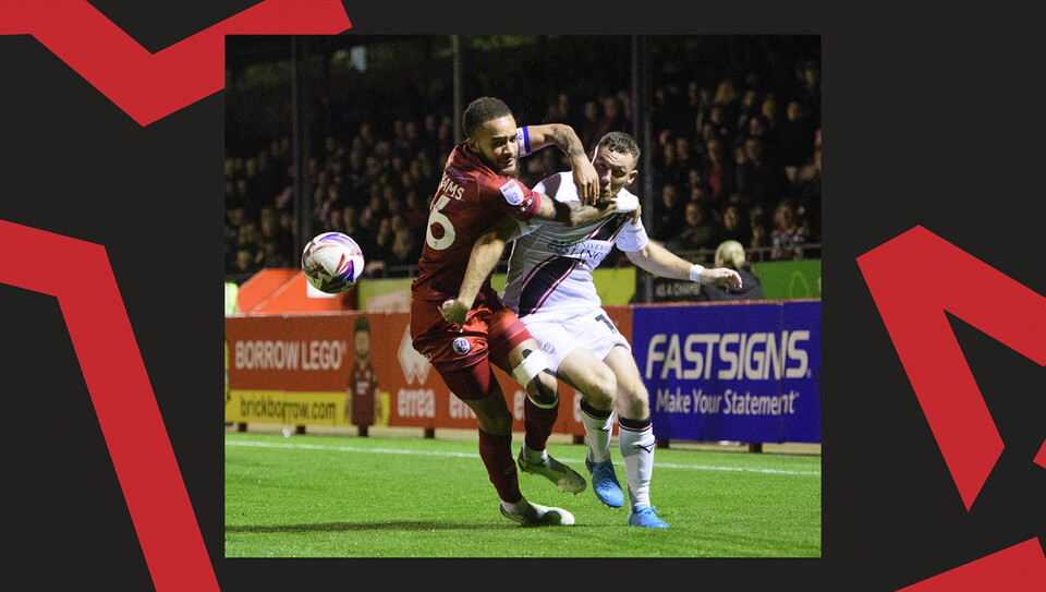 A match action image from City's away game at Crawley Town.