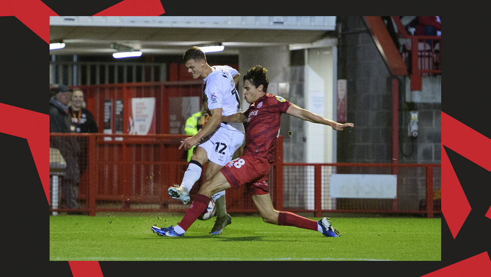 A match action image from City's away game at Crawley Town.