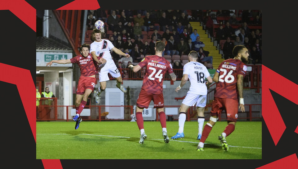 A match action image from City's away game at Crawley Town.