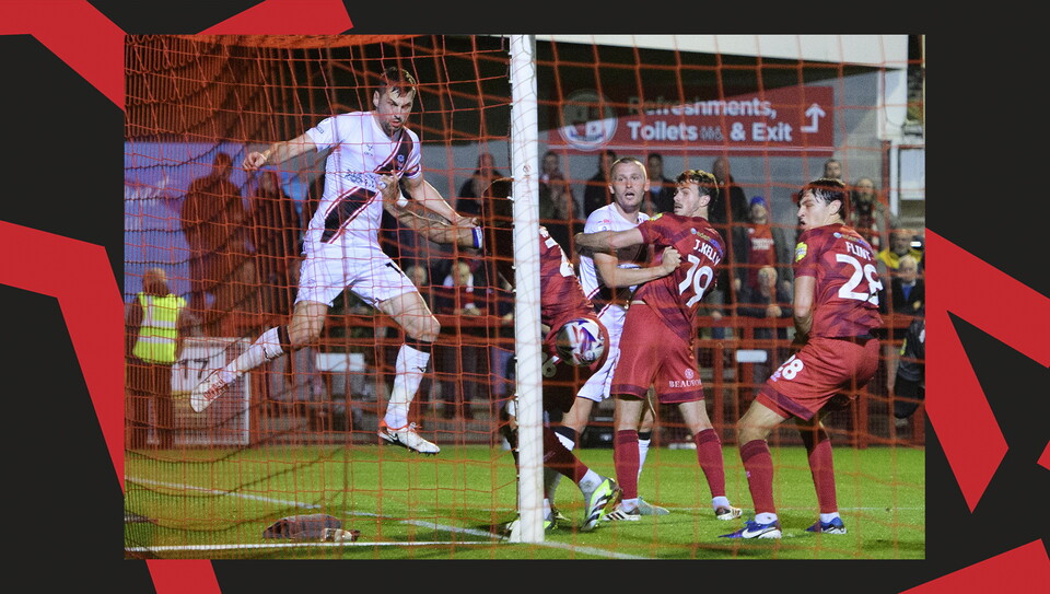 A match action image from City's away game at Crawley Town.