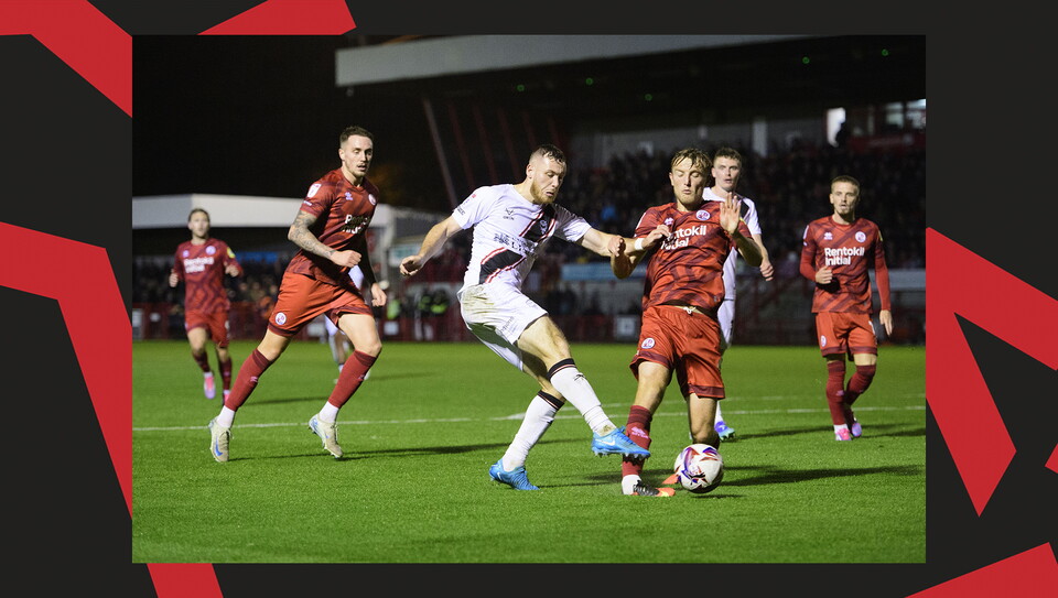 A match action image from City's away game at Crawley Town.
