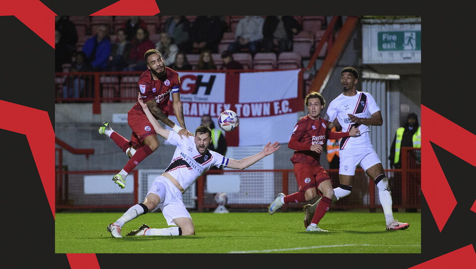 A match action image from City's away game at Crawley Town.