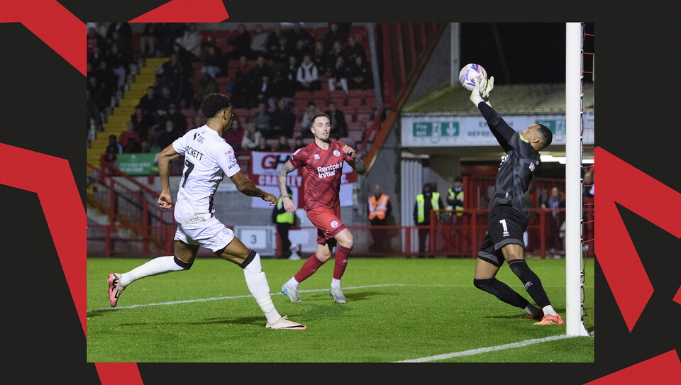 A match action image from City's away game at Crawley Town.