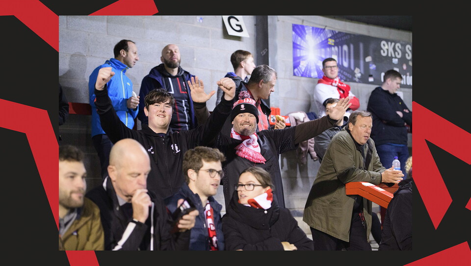 A fan action image from City's away game at Crawley Town.