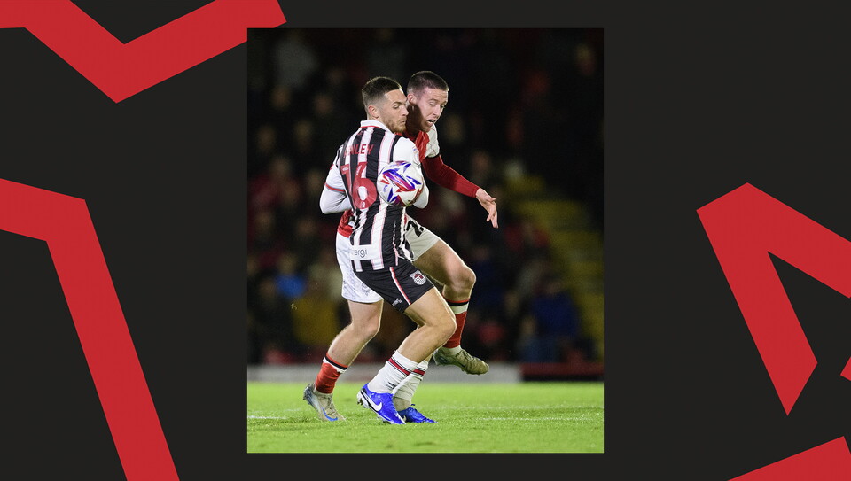 A match action image from City's 2-1 away win at Grimsby Town