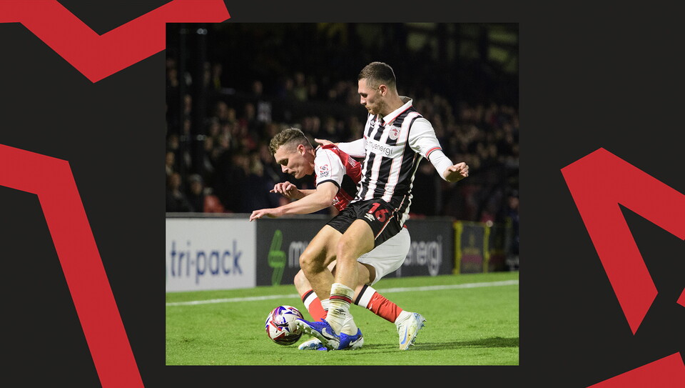 A match action image from City's 2-1 away win at Grimsby Town