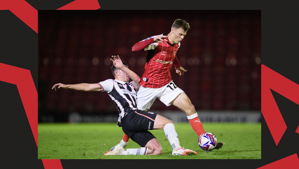 A match action image from City's 2-1 away win at Grimsby Town