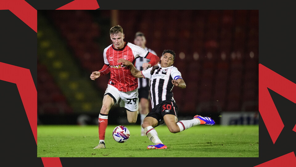 A match action image from City's 2-1 away win at Grimsby Town