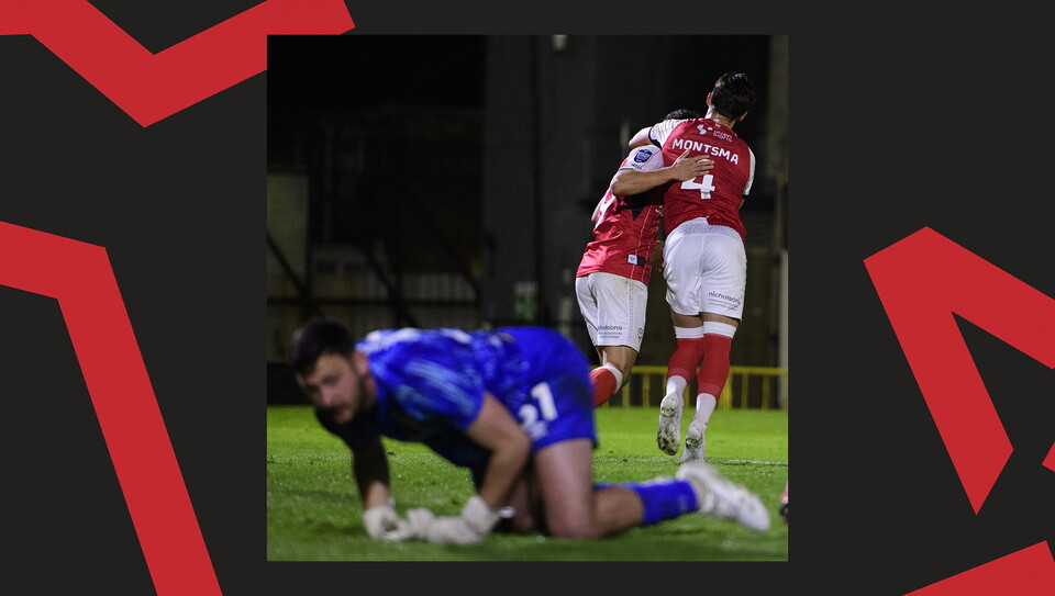 A match action image from City's 2-1 away win at Grimsby Town