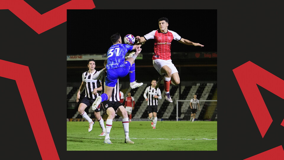 A match action image from City's 2-1 away win at Grimsby Town