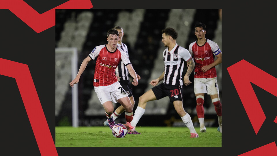 A match action image from City's 2-1 away win at Grimsby Town