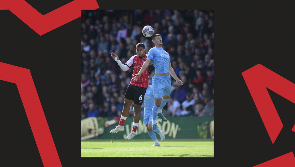 A match action image from City's 2-1 home win over Leyton Orient.