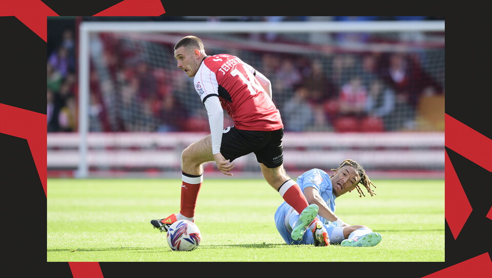 A match action image from City's 2-1 home win over Leyton Orient.