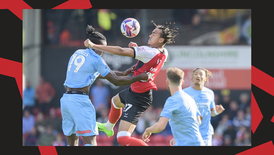 A match action image from City's 2-1 home win over Leyton Orient.