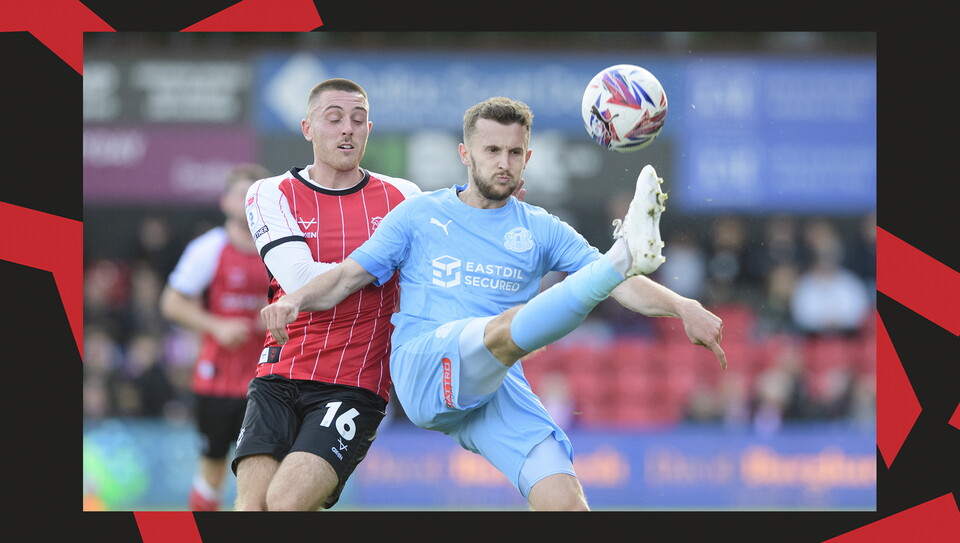 A match action image from City's 2-1 home win over Leyton Orient.