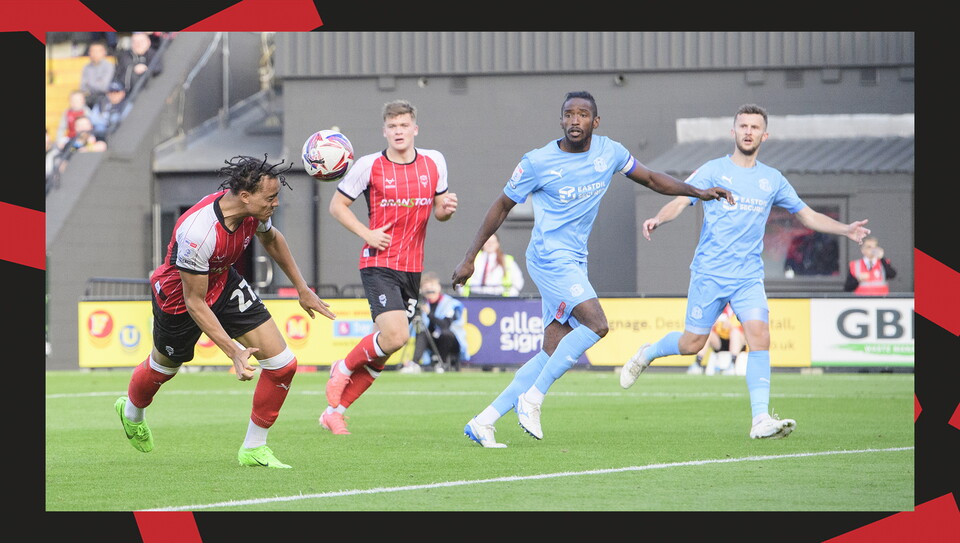 A match action image from City's 2-1 home win over Leyton Orient.