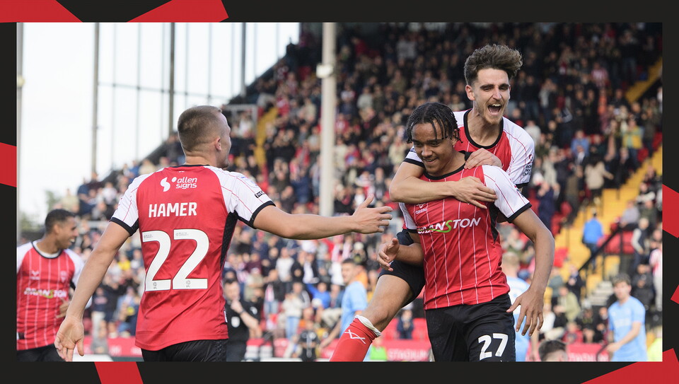 A match action image from City's 2-1 home win over Leyton Orient.