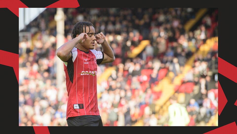 A match action image from City's 2-1 home win over Leyton Orient.