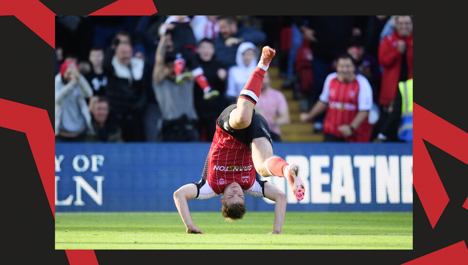 A match action image from City's 2-1 home win over Leyton Orient.