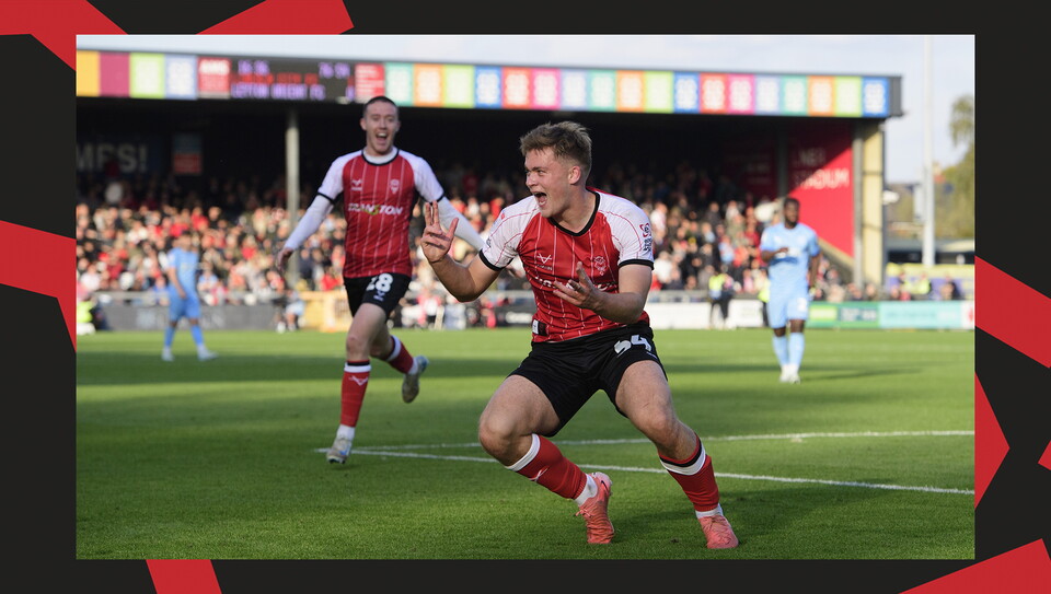 A match action image from City's 2-1 home win over Leyton Orient.