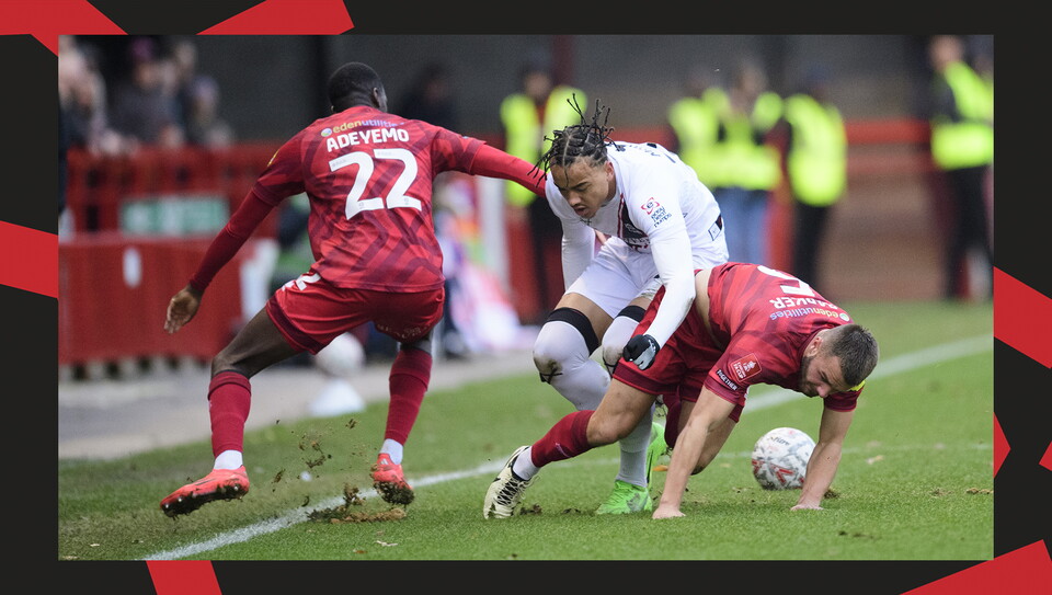 A match action image from City's away game at Crawley Town.