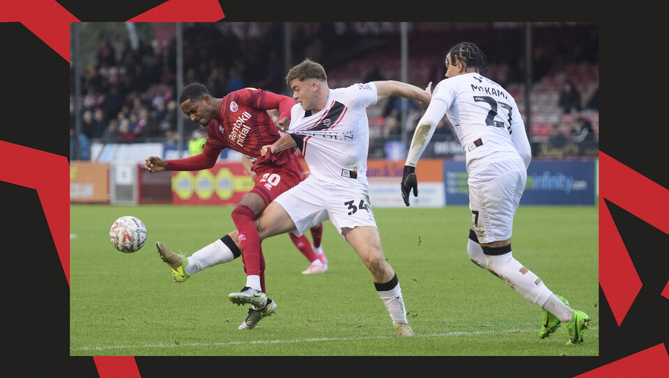 A match action image from City's away game at Crawley Town.