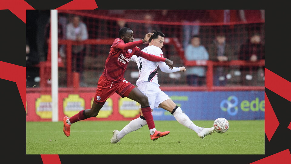 A match action image from City's away game at Crawley Town.