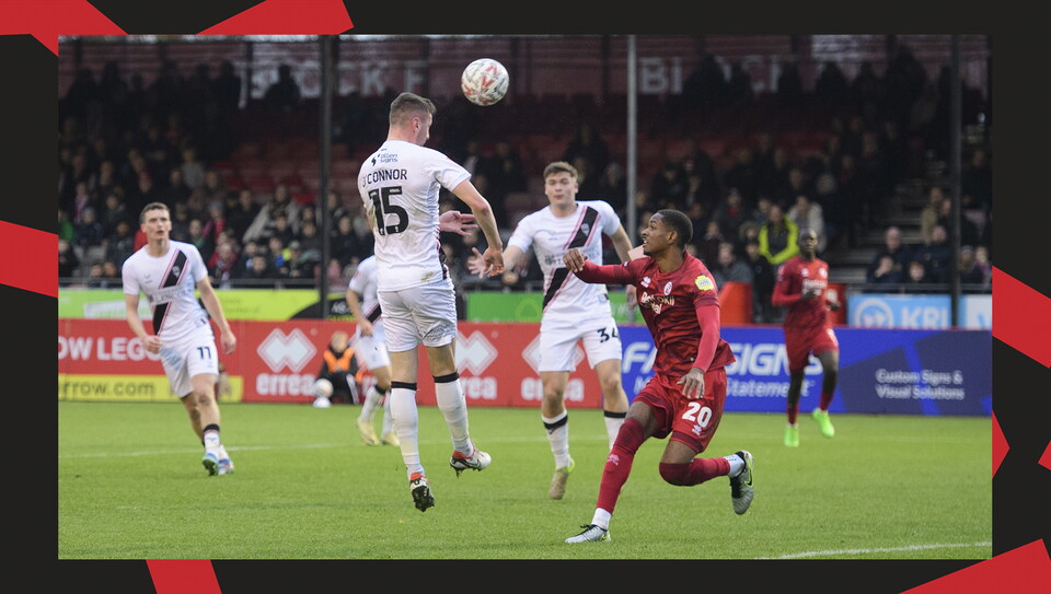 A match action image from City's away game at Crawley Town.