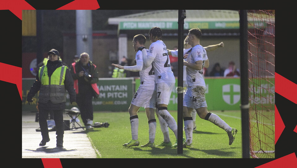 A match action image from City's away game at Crawley Town.