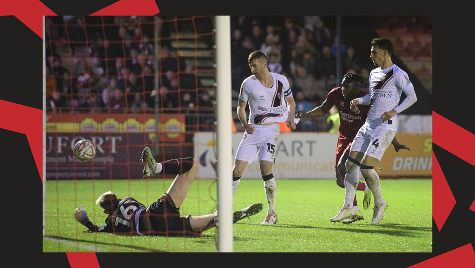 A match action image from City's away game at Crawley Town.