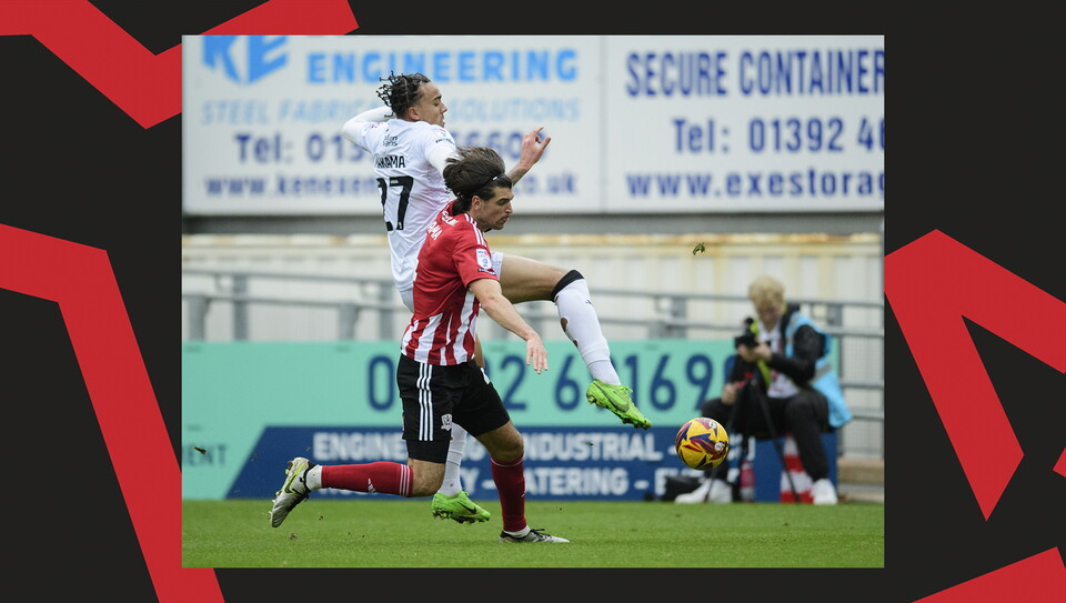 A match action photo from City's 0-0 away draw at Exeter