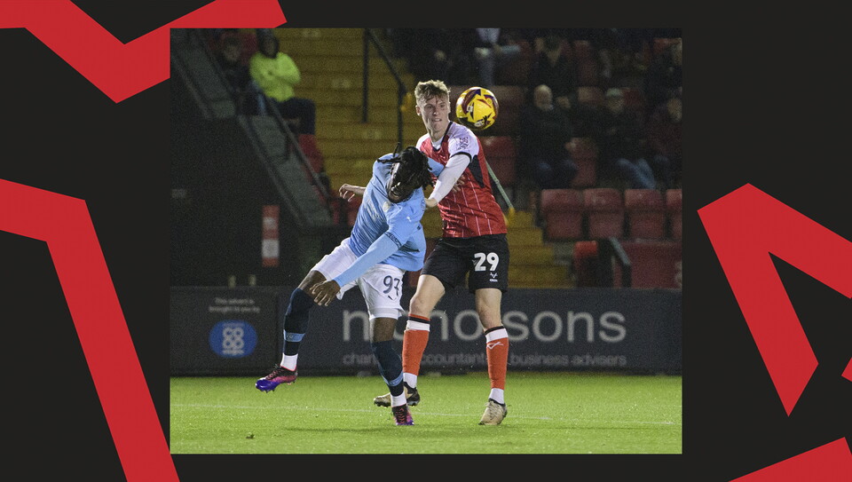 A match action image from the Imps' 5-0 home win over Manchester City U21