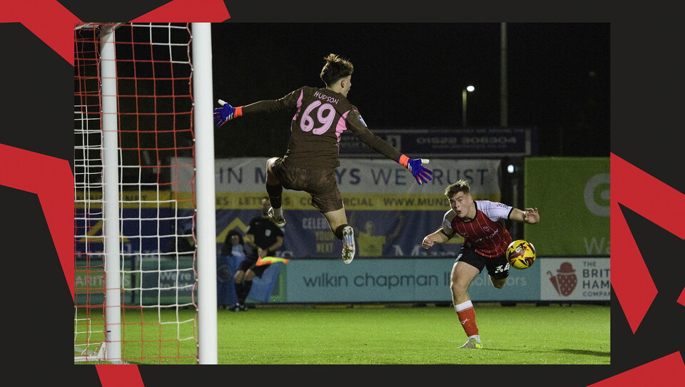 A match action image from the Imps' 5-0 home win over Manchester City U21