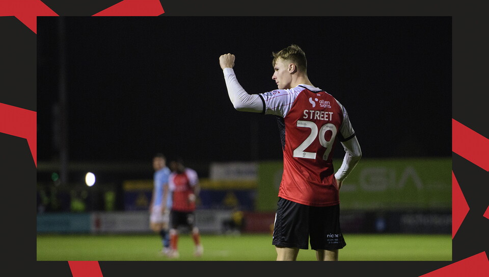A match action image from the Imps' 5-0 home win over Manchester City U21