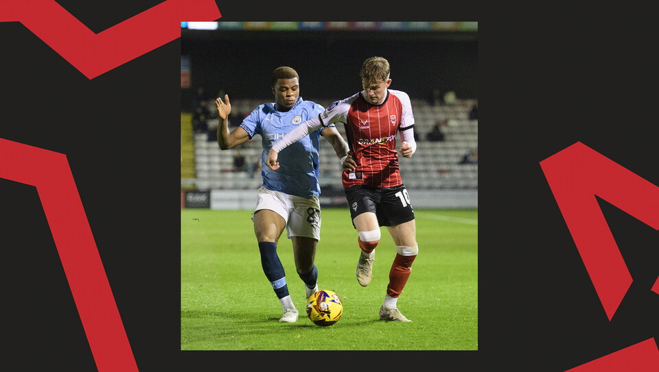 A match action image from the Imps' 5-0 home win over Manchester City U21